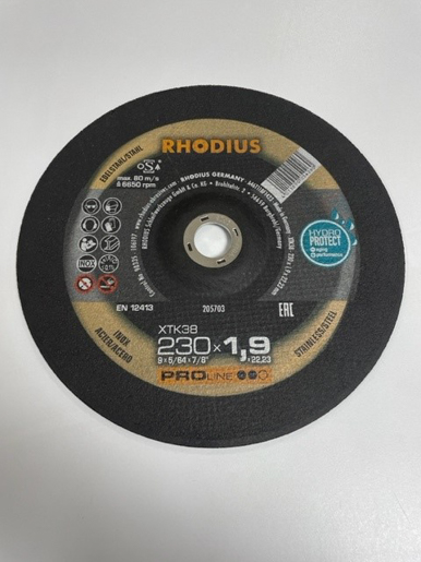 Rhodius Trennscheibe XTK38 230x1,9mm, Edelstahl/Stahl #46239130